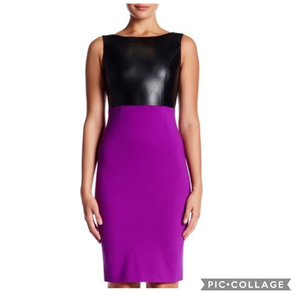 NUE BY SHANI LEATHER/BERRY DRESS